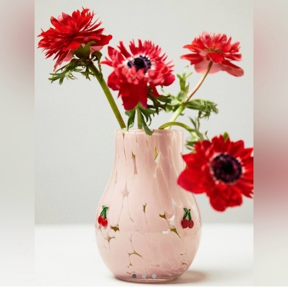 ICON Other - NWB: ICON Blush Pink Vase with Cherry Design - sold out
